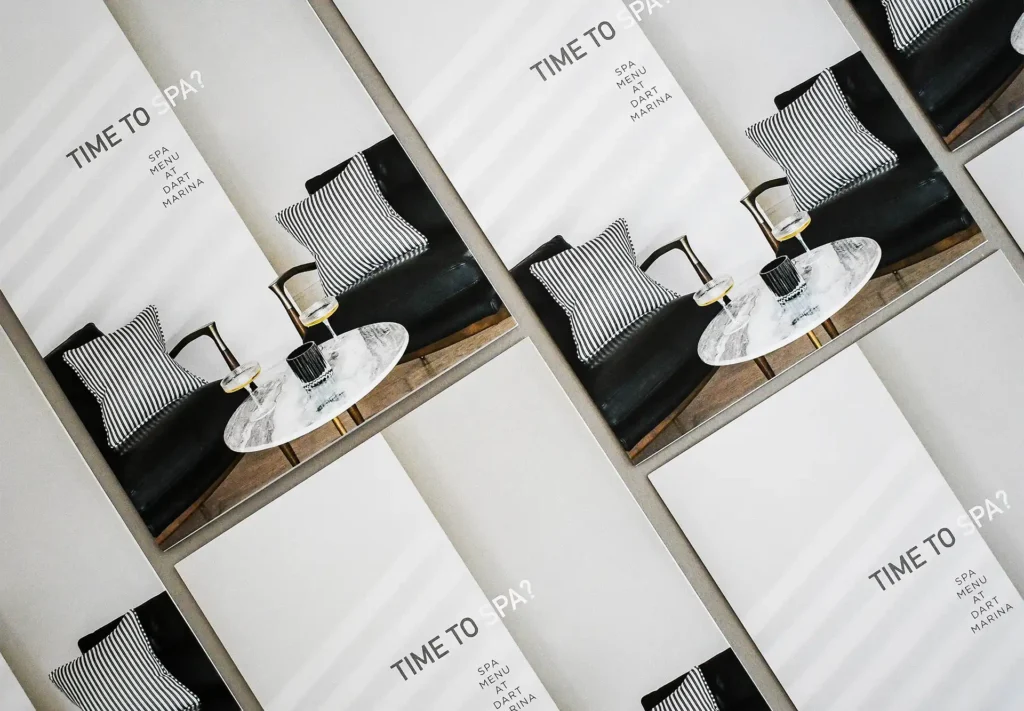 A selection of leaflets for a spa company.