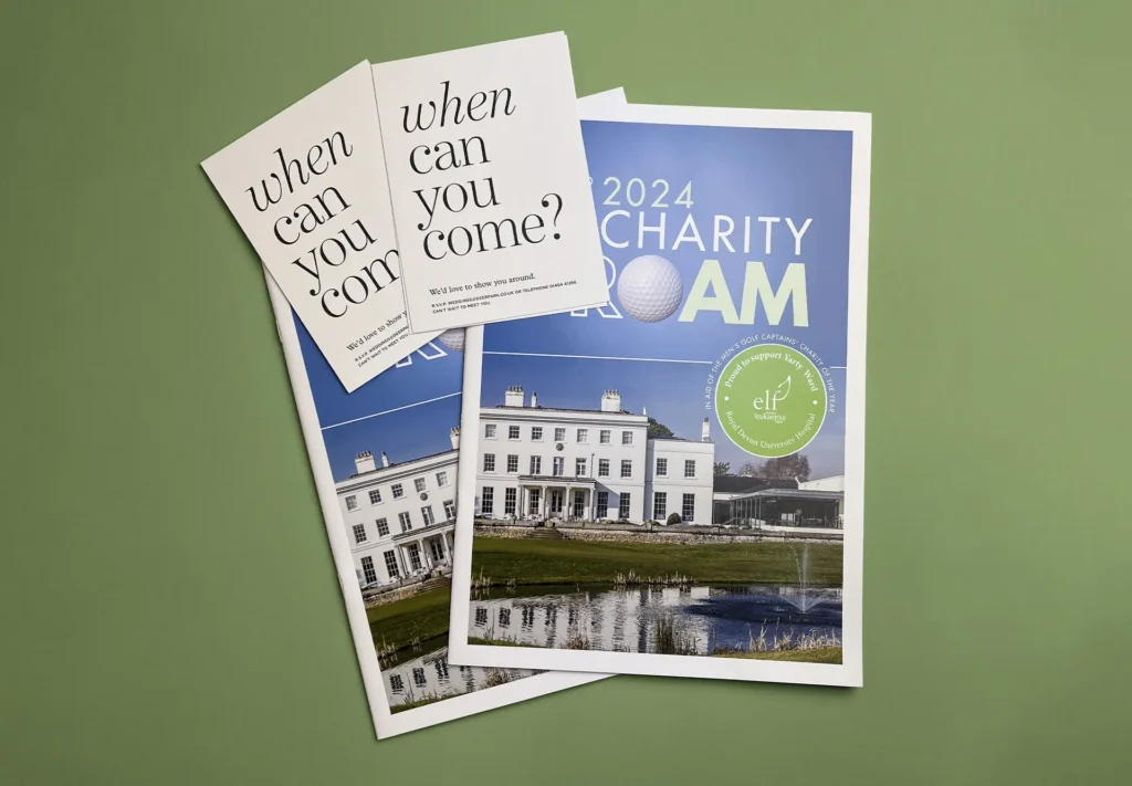 Promotional printed material for a club and restaurant.