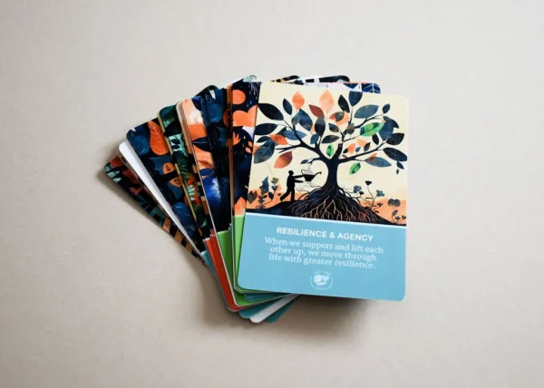 Fan of digitally printed custom cards showing consistent colour quality and professional finish for personalised print projects