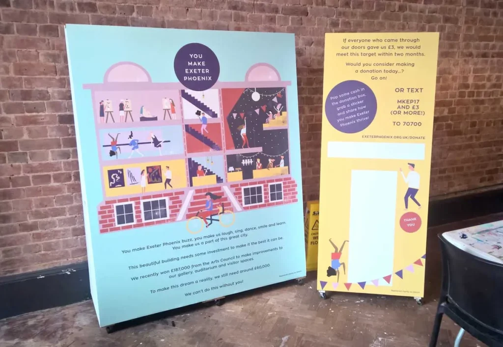 Two large colourful point of sale stands.