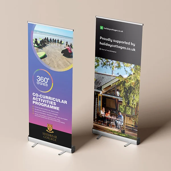 Two roller banners