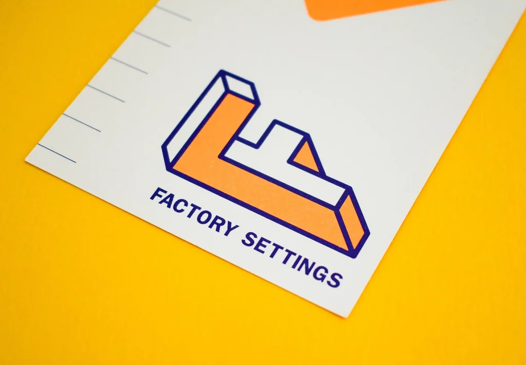 A print for factory settings.