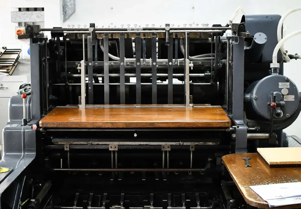 Classic printing machine converted into a die cutting machine.