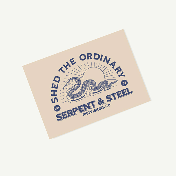 Postcard printed on FSC-certified paper, promoting a clothing brand.