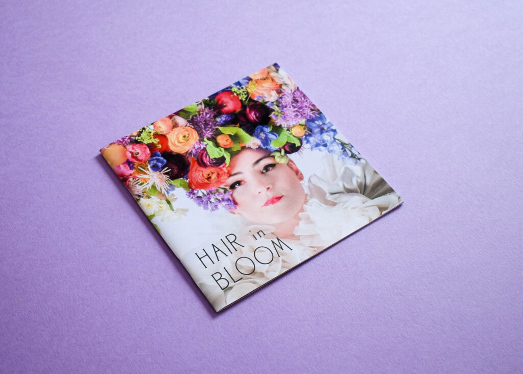 An Ashley House graphic designed and printed Hair & Bloom brochure