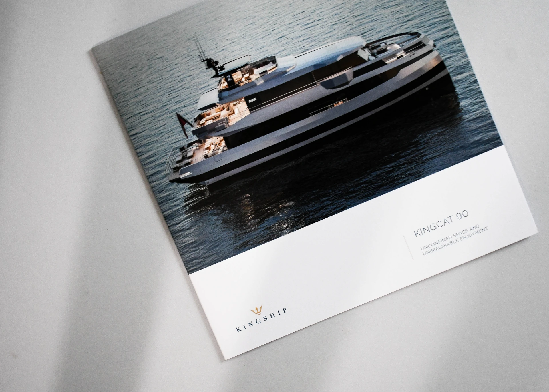 Luxury digitally printed brochure featuring high resolution yacht imagery and clean layout