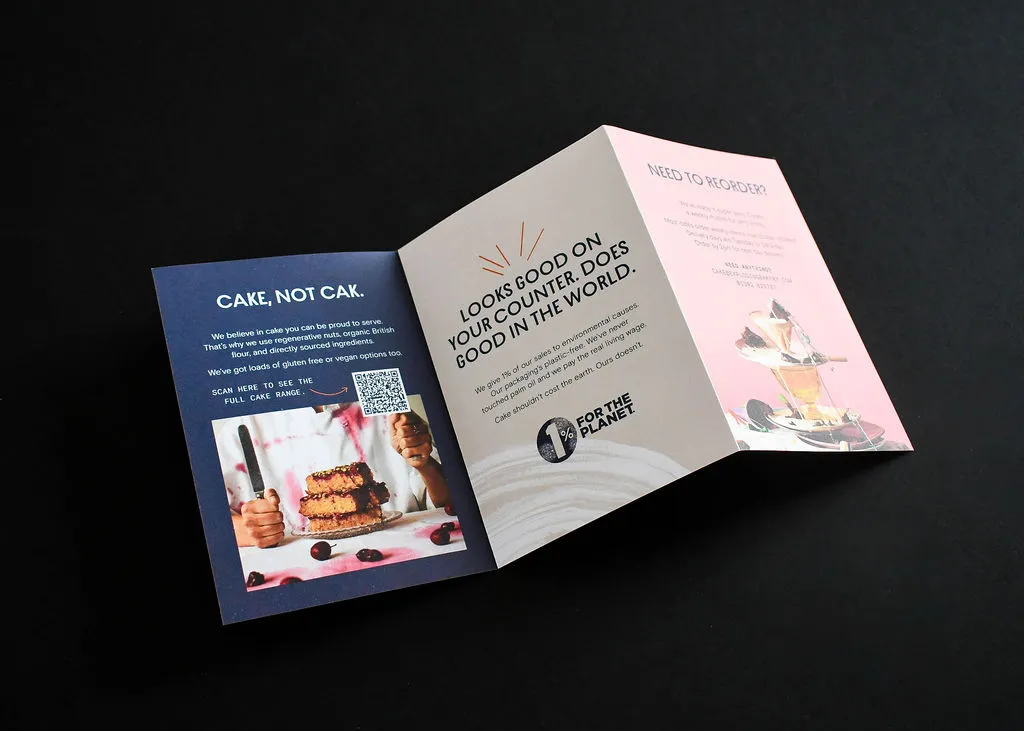 Tri-fold digitally printed leaflet showing sharp text, imagery and clean fold finish