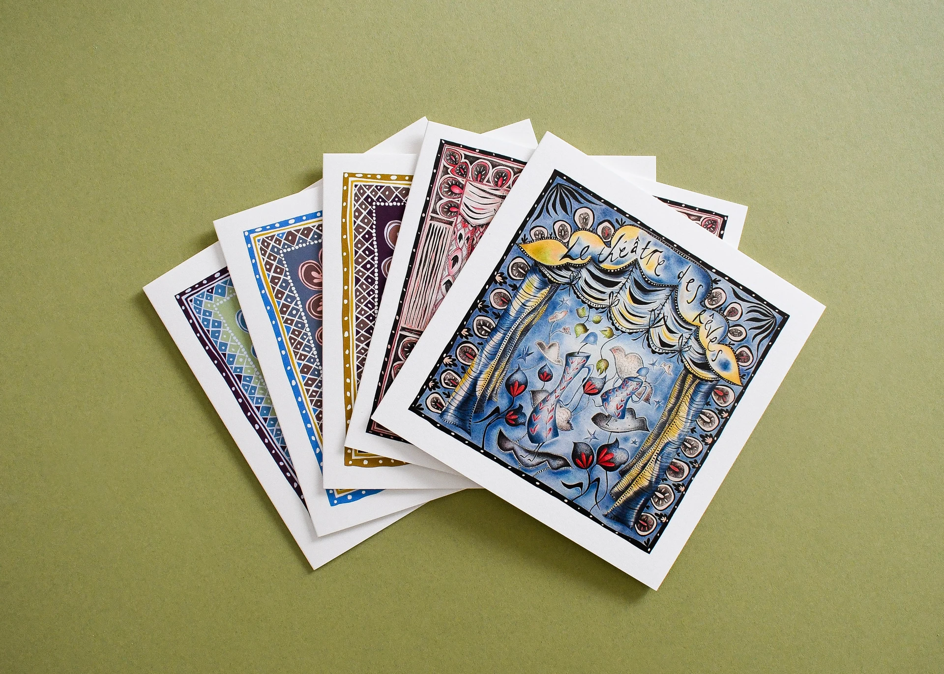 Close-up detail showing high-quality greeting card printing and sharp print finish